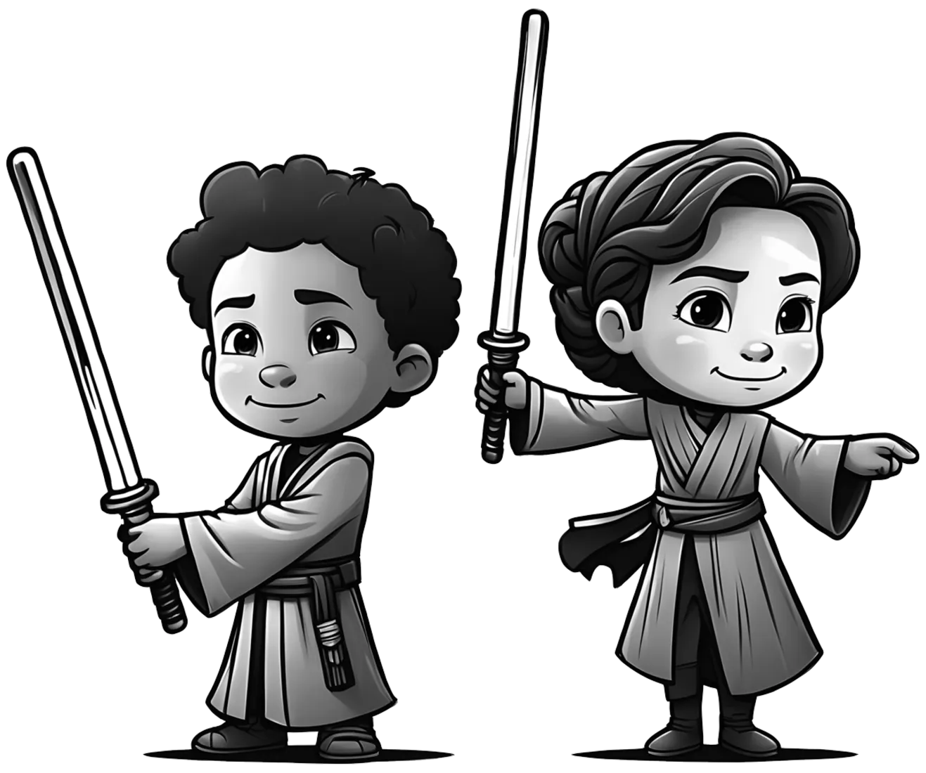 Cartoon depicting Star Wars Theme Sleepover